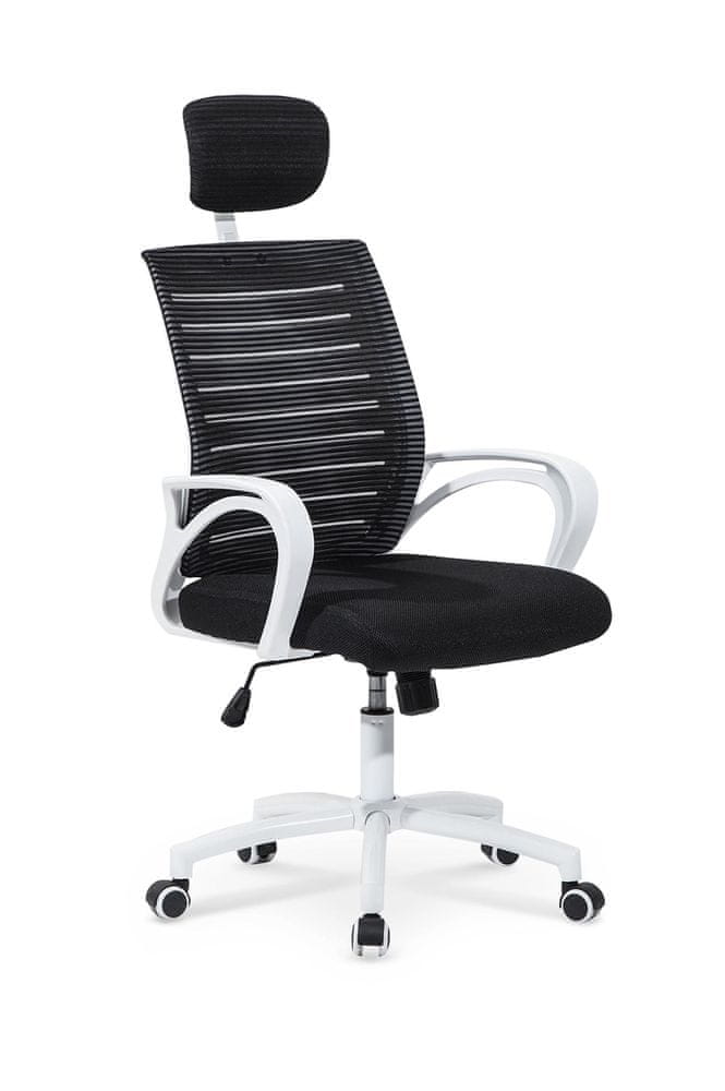 Halmar Kancelárska stolička s podrúčkami Socket - čierna / biela